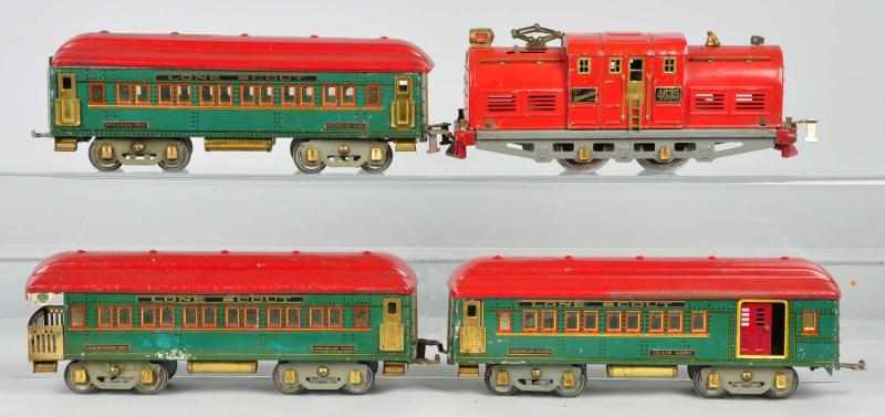 Appraisal: American Flyer Lone Scout Passenger Train Set Description Standard gauge