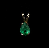 Appraisal: Emerald Drop Pendant K yellow gold pendant set with drop