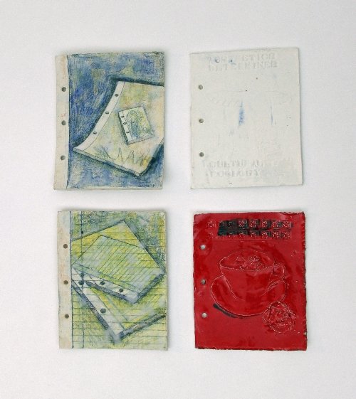 Appraisal: Gathie Agatha Falk Canadian born Four Ceramic Pages From My