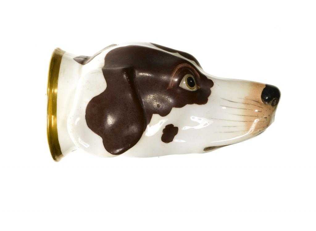 Appraisal: A COPELAND AND GARRETT BONE CHINA HOUND'S HEAD STIRRUP CUP