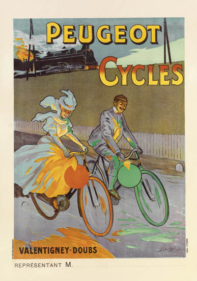 Appraisal: ALMERY LOBEL-RICHE - PEUGEOT CYCLES Circa x inches x cm