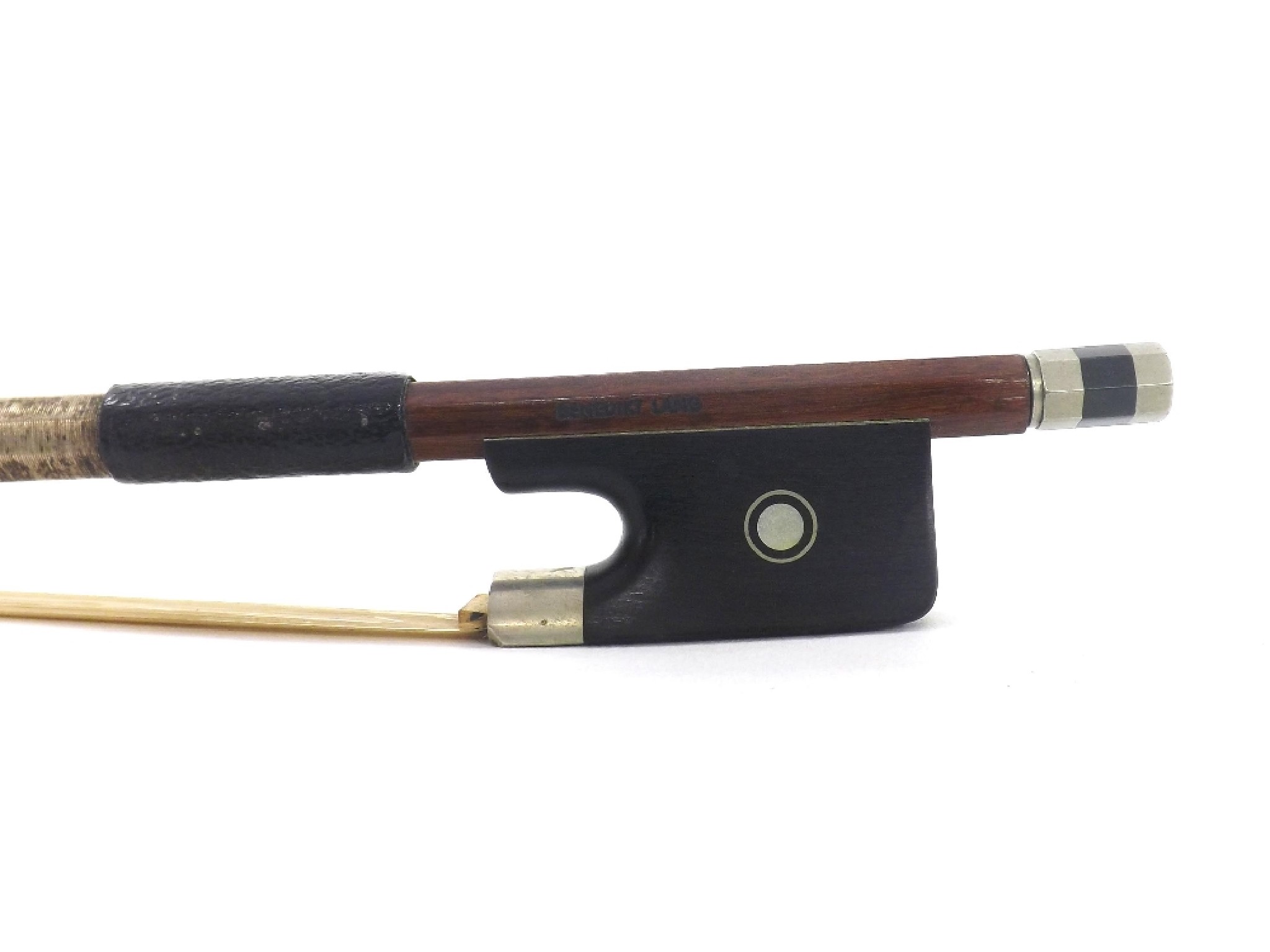 Appraisal: Contemporary nickel mounted violoncello bow by and stamped Benedikt Lang