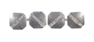 Appraisal: Pair of Cartier Art Deco diamond and platinum cufflinks Pair