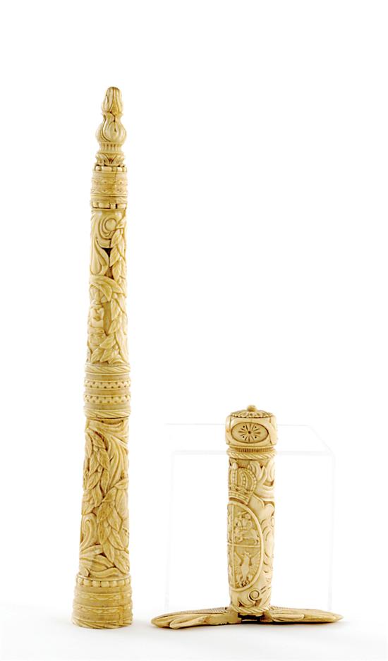 Appraisal: Fine Russian carved tusk sword handle and scabbard th century