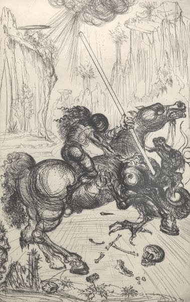 Appraisal: SALVADOR DALI SPANISH - x plate x paper St George