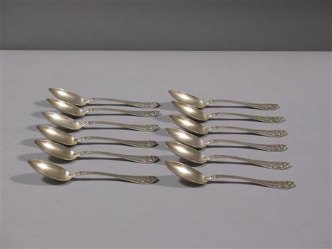 Appraisal: SET TWELVE WALLACE SILVER FIVE O'CLOCK SPOONS Rose patent