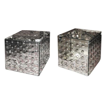 Appraisal: Pair of Mirrored Cubes Estimate nbsp nbsp nbsp - nbsp