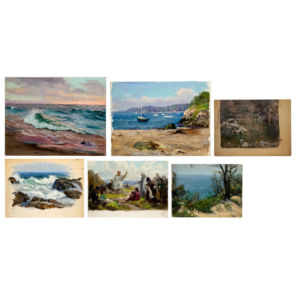 Appraisal: ATTRIBUTED TO CHARLES VICKERY AMERICAN - ARTWORK ASSORTMENT paintings all