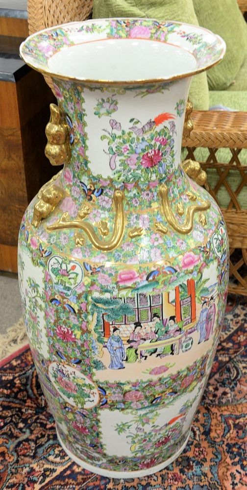 Appraisal: Rose Medallion palace vase ht Rose Medallion palace vase ht