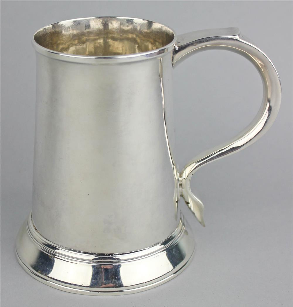 Appraisal: CARROLL FAMILY ENGLISH SILVER TANKARD PROBABLY JOHN KIDDER MONOGRAMMED CDM