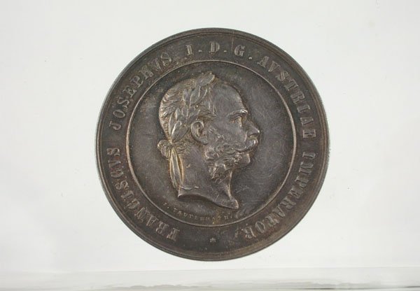 Appraisal: Medal probably silverplated bronze circa for Franz Josef I obverse