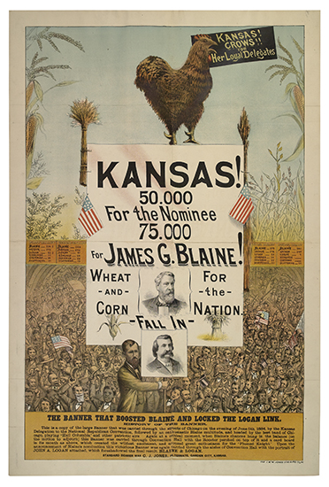 Appraisal: PRESIDENTS-- CAMPAIGN Kansas Crows for Her Loyal Delegates The Banner