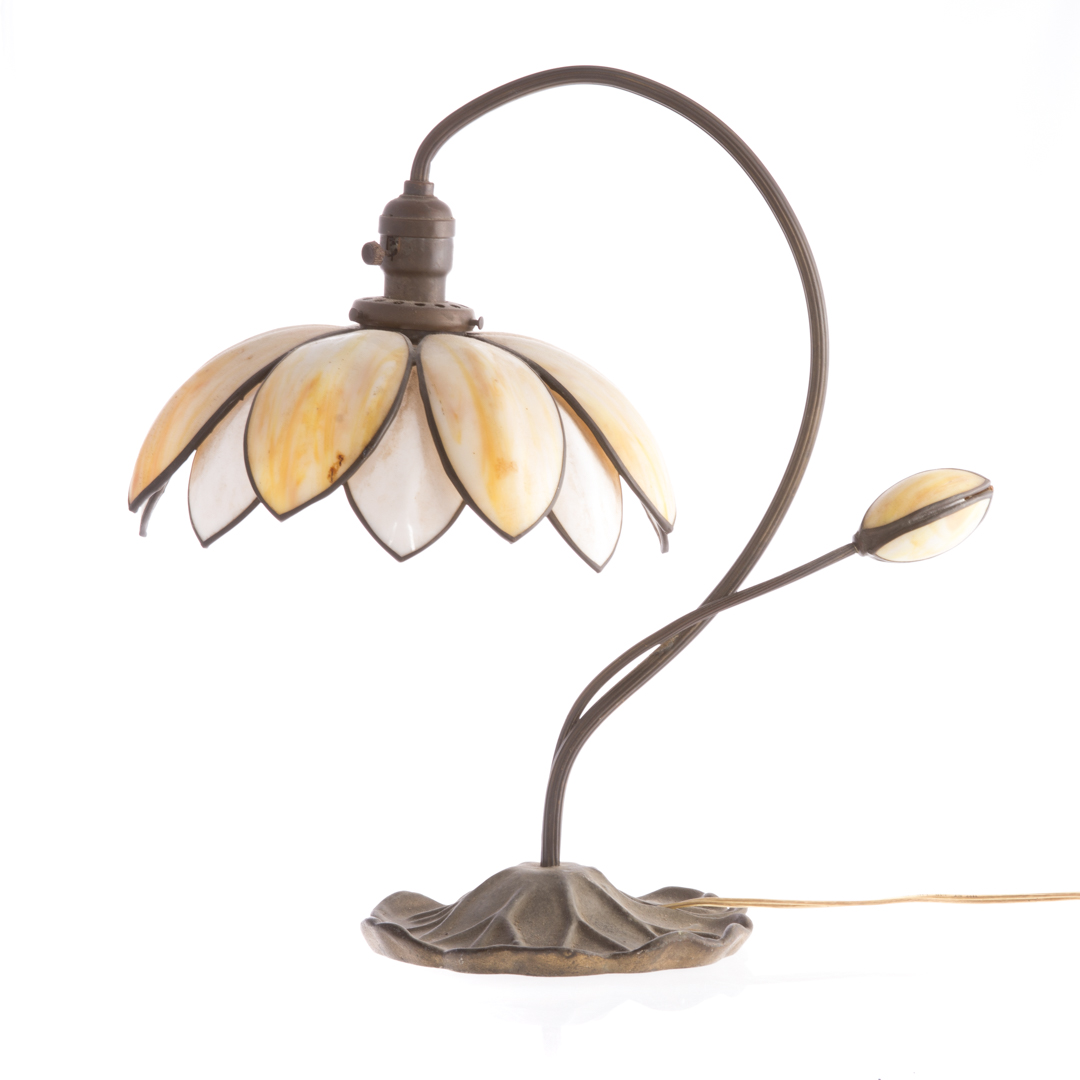 Appraisal: Handel pond lily table lamp first quarter- th century patinated