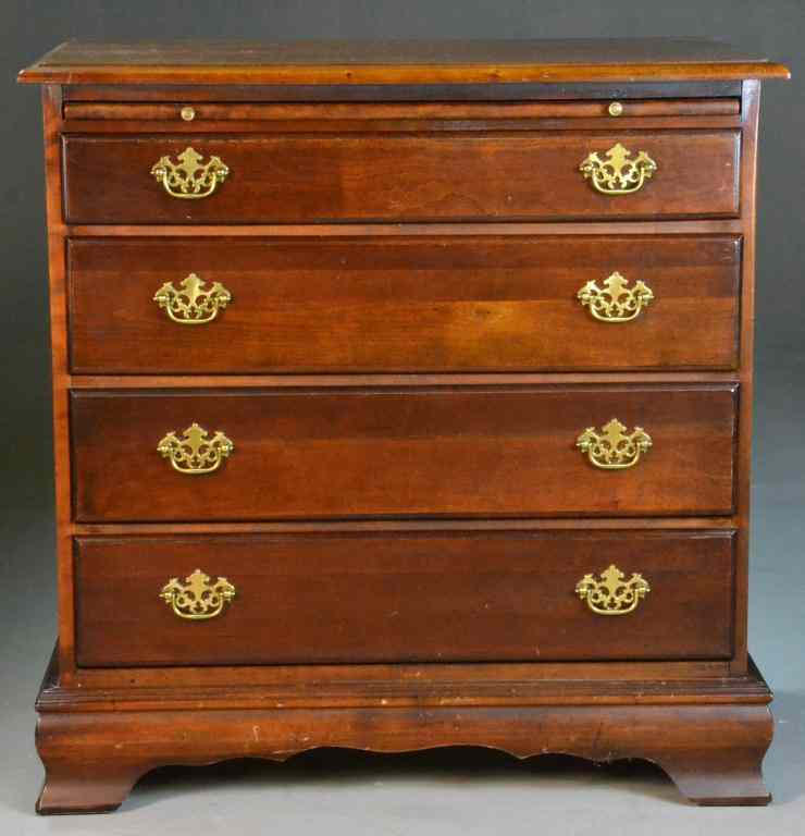 Appraisal: Cherry -Drawer ChestFour drawers with brass pulls raised on bracket