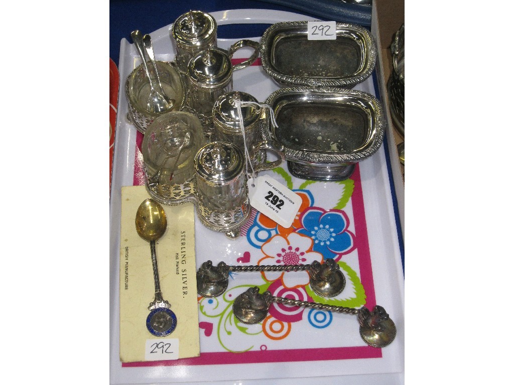 Appraisal: Tray lot of EP - condiments knife rests etc