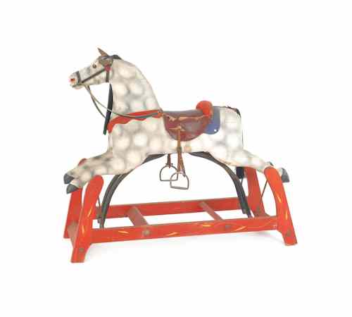 Appraisal: Carved and painted hobby horse late th c h w