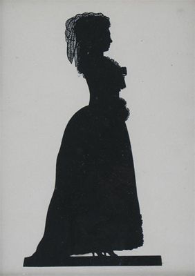 Appraisal: English School th Century Silhouette of a lady full length