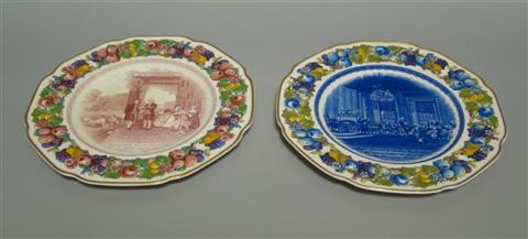 Appraisal: TWO CROWN DUCAL WASHINGTON BICENTENNIAL MEMORIAL PLATES Each elaborately marked