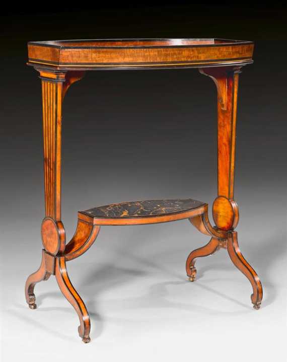 Appraisal: GUERIDON VIDE POCHE Restauration Paris th century Satinwood and rosewood