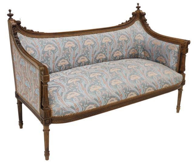 Appraisal: French Louis XVI style walnut framed settee early th c