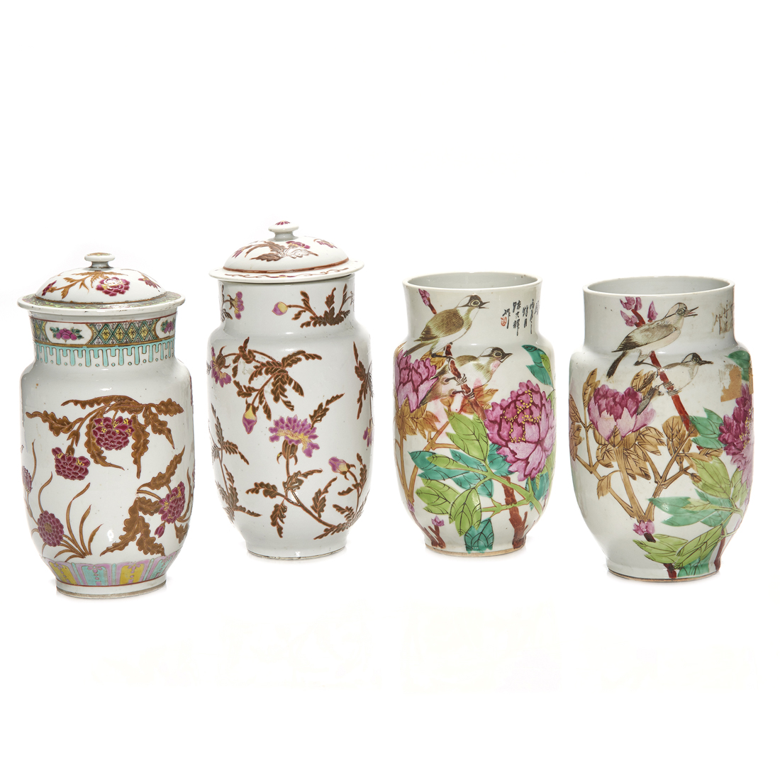 Appraisal: LOT OF CHINESE FAMILLE ROSE JARS lot of Chinese famille