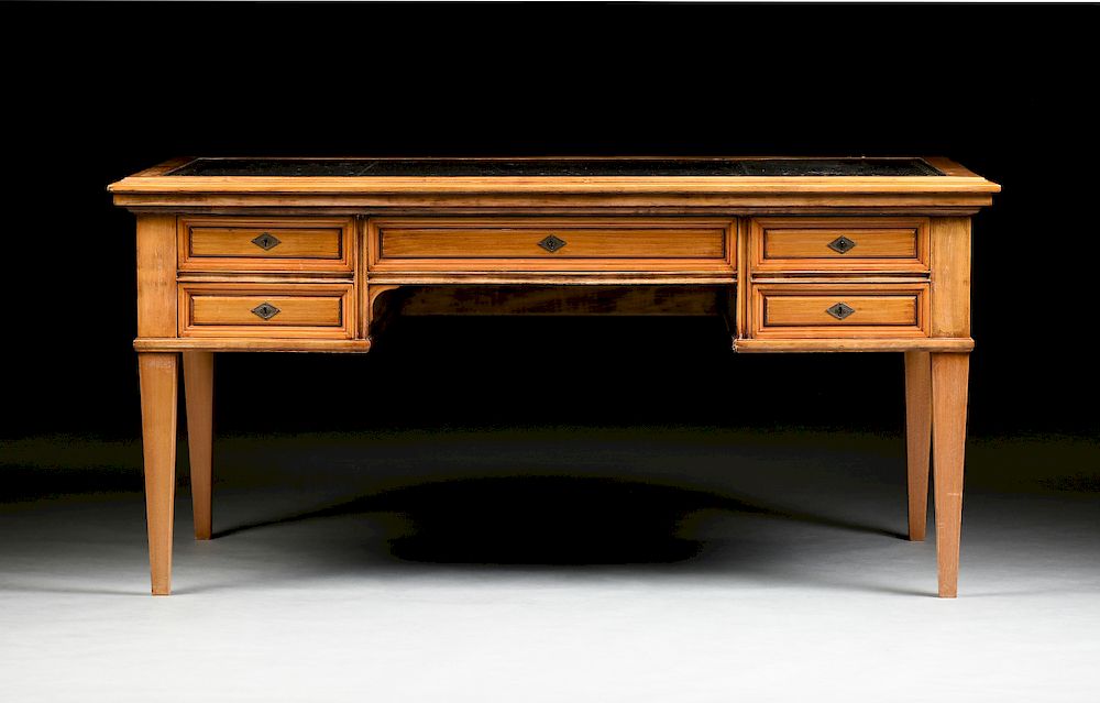 Appraisal: A LOUIS XVI STYLE CHERRYWOOD BUREAU PLAT TH CENTURY A