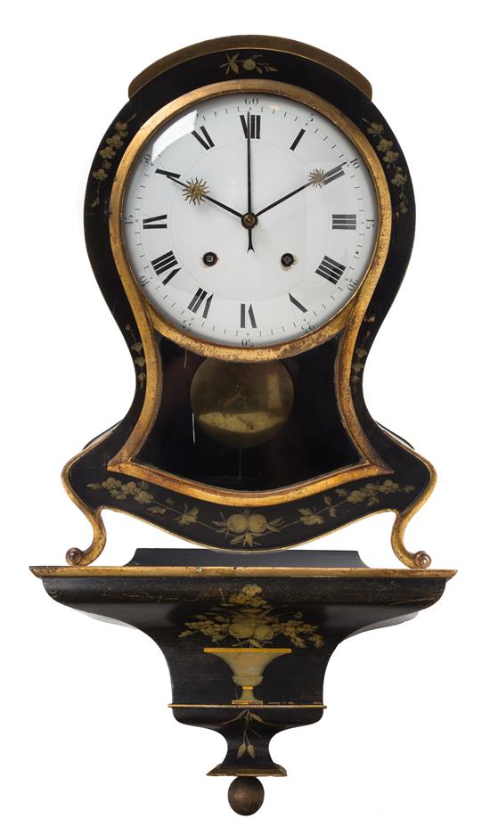 Appraisal: Sale Lot A Continental Gilt and Ebonized Bracket Clock th