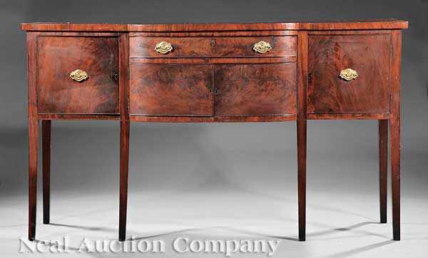 Appraisal: A Good American Federal Mahogany Sideboard c Baltimore fitted with