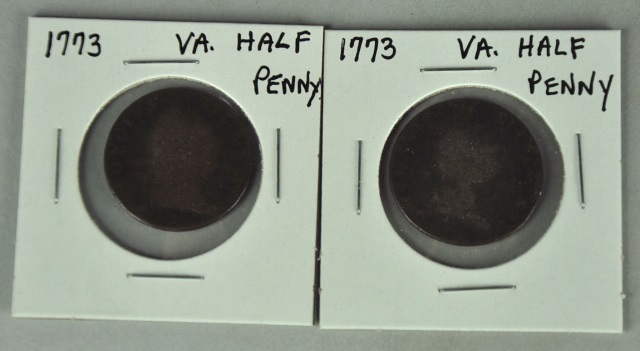 Appraisal: Two VA Half Pennies Dated Some of the earliest coins