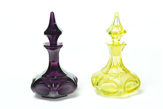 Appraisal: TWO FLINT GLASS COLOGNES American th century Similar colognes with