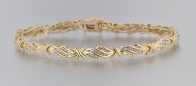 Appraisal: A Ladies' Diamond Bracelet k yellow gold bracelet set with