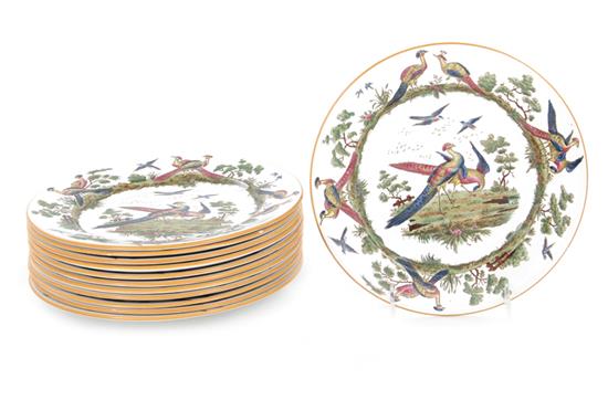 Appraisal: Wedgwood Etruria peafowl plates late th century peacocks and peahens