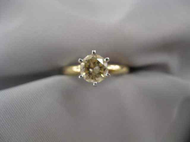 Appraisal: Diamond Solitaire carat fancy champagne color round brilliant in k