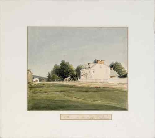 Appraisal: William Britton American active ca watercolor on panel view At