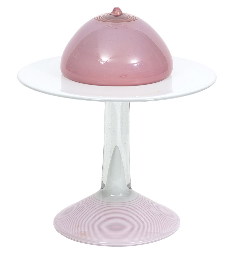 Appraisal: Style of Stanislav Libensky Glass Cake Stand Style of Stanislav