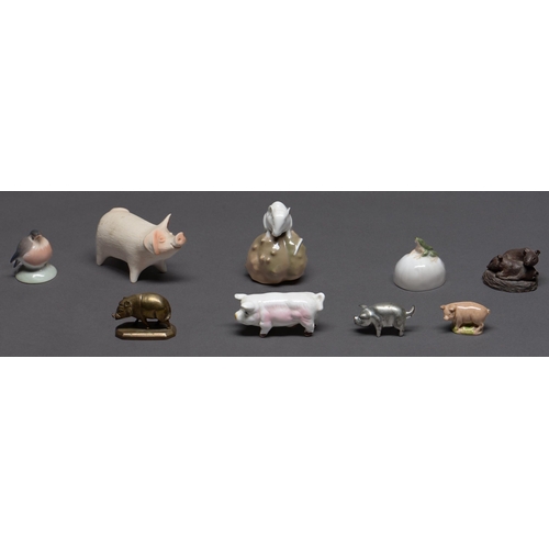 Appraisal: Eight Royal Copenhagen and other miniature models of pigs and