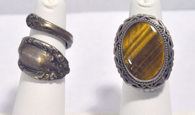 Appraisal: Sterling RingsIncluding Towle sterling flatware ring and one Taxco ring