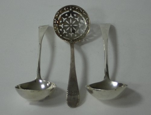 Appraisal: A George III silver sifter spoon I L circa with