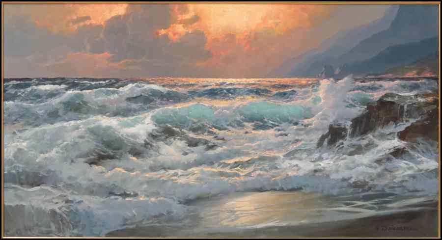 Appraisal: ALEX DZIGURSKI - SUNSET GLORY AT BIG SUR Oil on