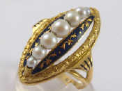 Appraisal: A yellow metal tests carat gold cultured pearl and enamel