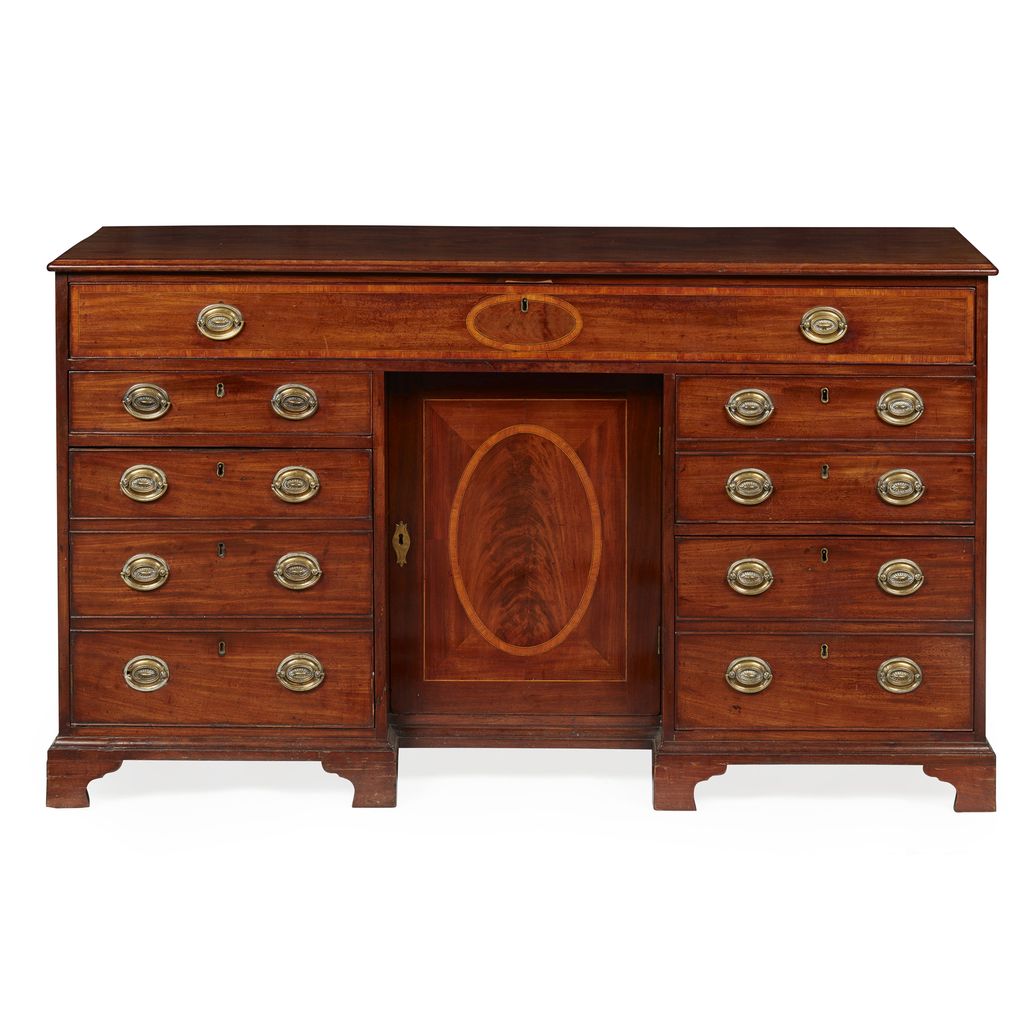 Appraisal: GEORGE III MAHOGANY SIDEBOARD LATE TH CENTURY the moulded rectangular