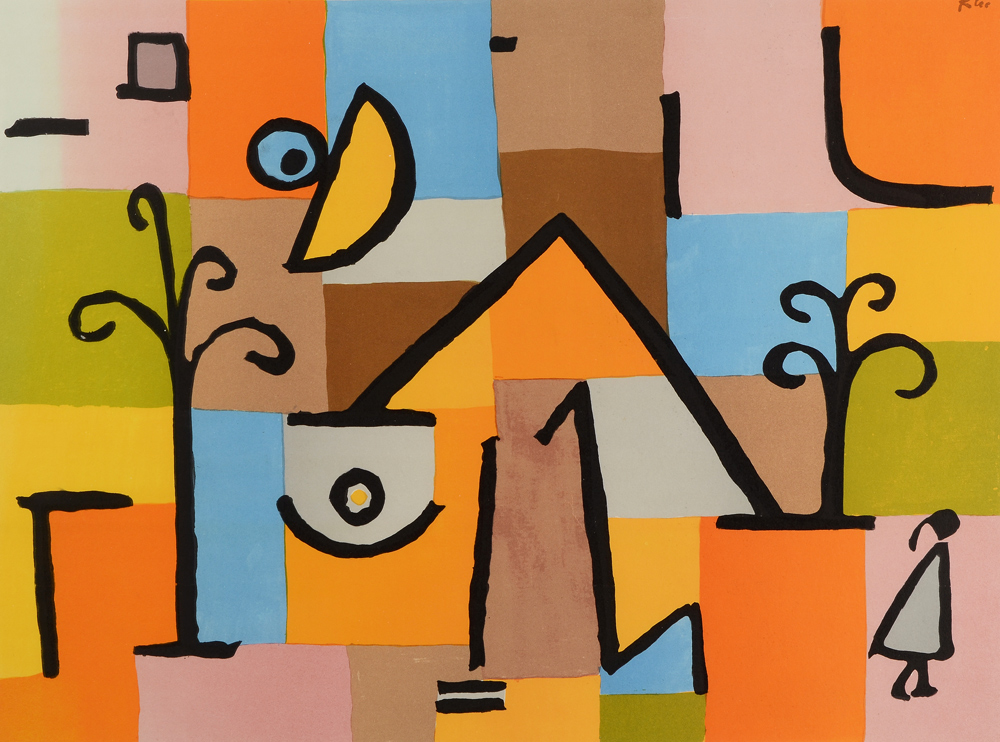 Appraisal: KLEE Paul Swiss-German - Abstract with Figure Trees House Lithograph