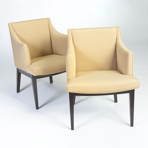 Appraisal: EDWARD WORMLEY DUNBAR Handsome pair of armchairs with square back