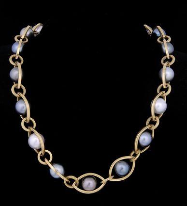 Appraisal: WHITE GRAY AND BLACK PEARL NECKLACE in