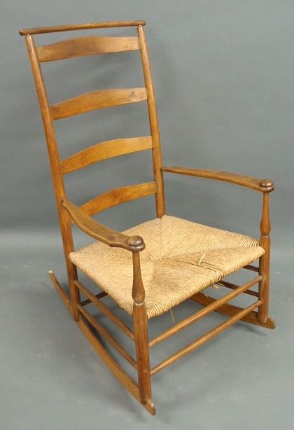 Appraisal: Shaker style maple rocker h x w x d seat