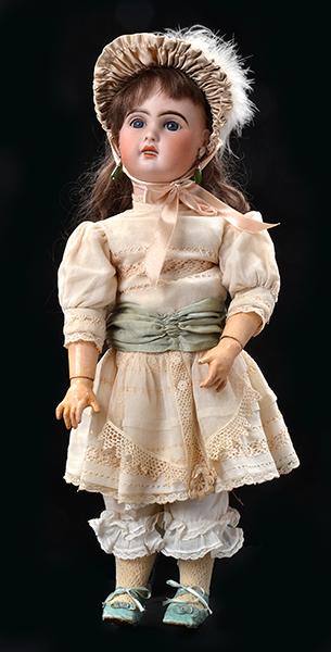 Appraisal: A FRENCH BISQUE HEAD GIRL DOLL MARKED on a jointed