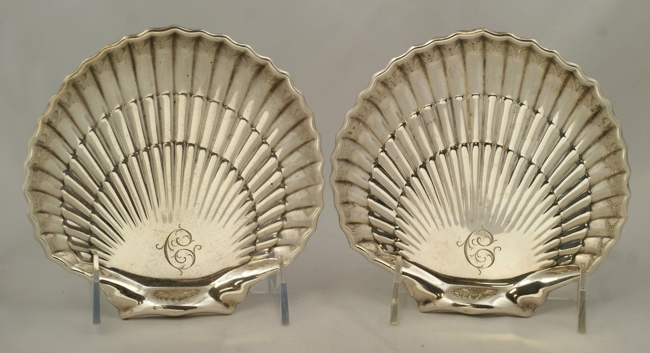 Appraisal: Gorham sterling silver shell dishes C mono d TO