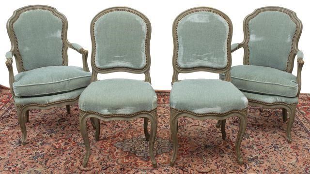 Appraisal: lot of Petite French Louis XV style chairs th c