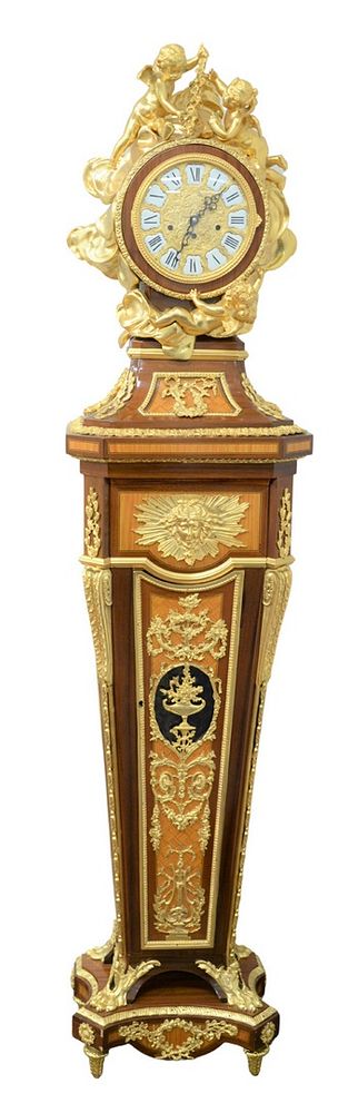 Appraisal: Regency Style Tall Case Clock having gilt bronze puttis surrounding