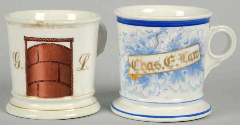 Appraisal: Lot of Shaving Mugs Includes one with gilt name Chas